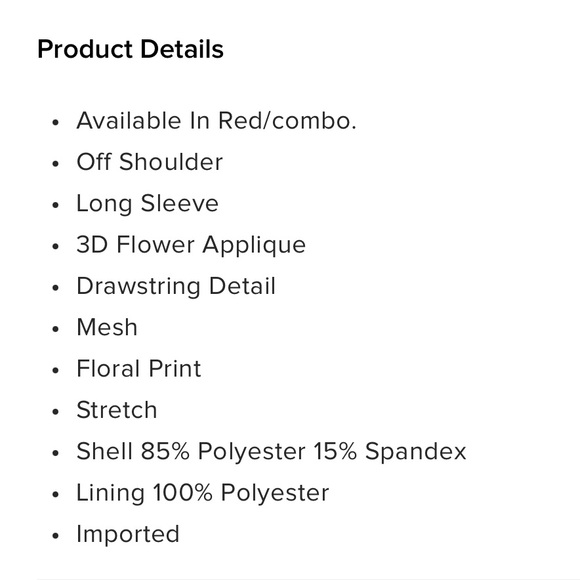 NWOT FASHION NOVA Falling In Love Off Shoulder Top - Red/combo - Picture 5 of 5